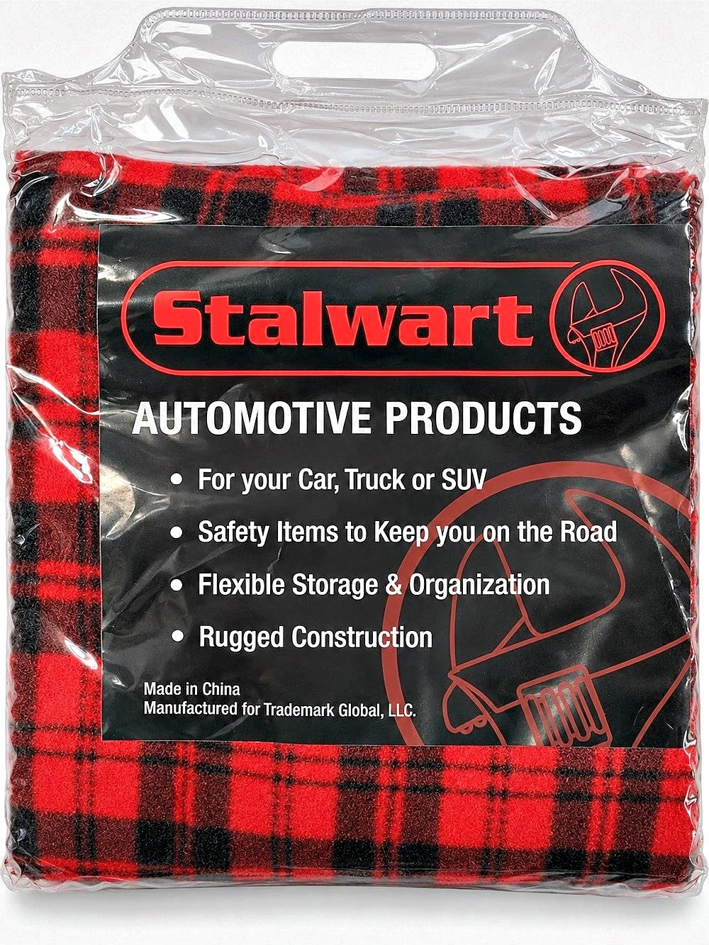 Stalwart 12-Volt Electric Heated Car Blanket Red & Black